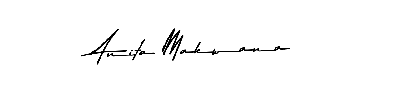 How to make Anita Makwana name signature. Use Asem Kandis PERSONAL USE style for creating short signs online. This is the latest handwritten sign. Anita Makwana signature style 9 images and pictures png