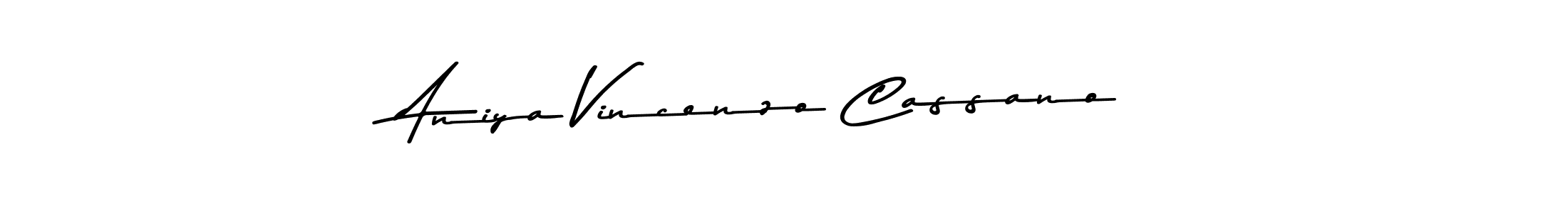 Create a beautiful signature design for name Aniya Vincenzo Cassano. With this signature (Asem Kandis PERSONAL USE) fonts, you can make a handwritten signature for free. Aniya Vincenzo Cassano signature style 9 images and pictures png