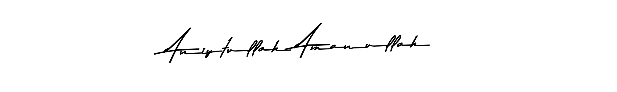 Also You can easily find your signature by using the search form. We will create Aniytullah Amanullah name handwritten signature images for you free of cost using Asem Kandis PERSONAL USE sign style. Aniytullah Amanullah signature style 9 images and pictures png