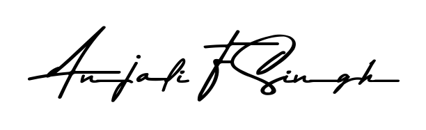 Create an unforgettable impression when signing with Anjali F Singh name styled in Asem Kandis PERSONAL USE typography. 100% free online generator. Anjali F Singh signature style 9 images and pictures png