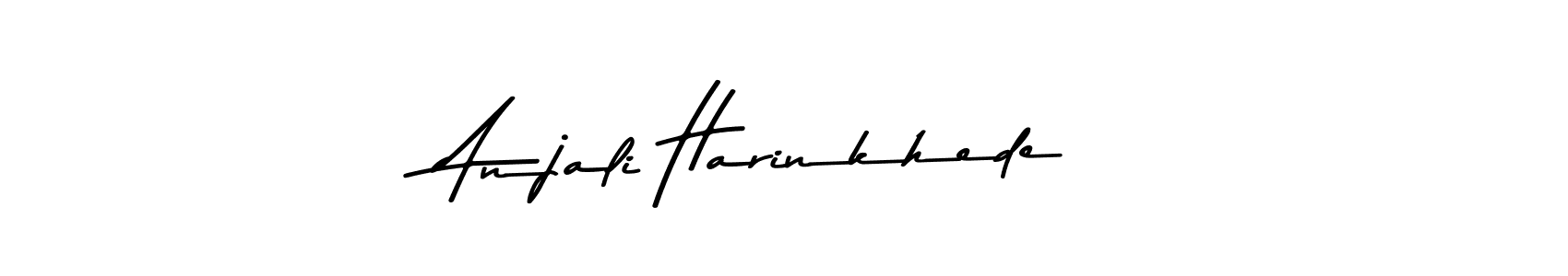 Make a beautiful signature design for name Anjali Harinkhede. With this signature (Asem Kandis PERSONAL USE) style, you can create a handwritten signature for free. Anjali Harinkhede signature style 9 images and pictures png