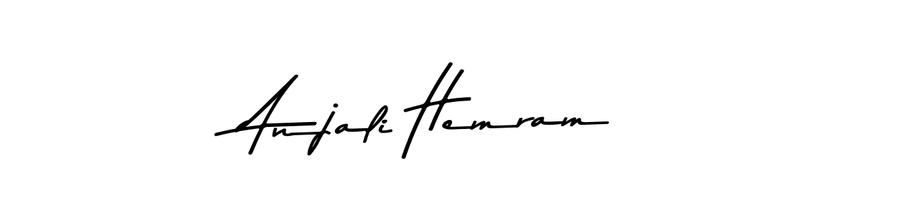Create a beautiful signature design for name Anjali Hemram. With this signature (Asem Kandis PERSONAL USE) fonts, you can make a handwritten signature for free. Anjali Hemram signature style 9 images and pictures png