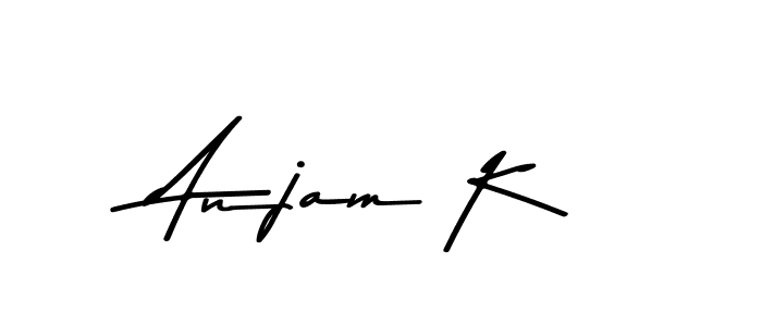 Make a beautiful signature design for name Anjam K. Use this online signature maker to create a handwritten signature for free. Anjam K signature style 9 images and pictures png