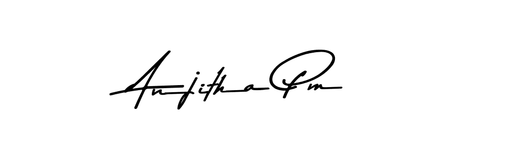 if you are searching for the best signature style for your name Anjitha Pm. so please give up your signature search. here we have designed multiple signature styles  using Asem Kandis PERSONAL USE. Anjitha Pm signature style 9 images and pictures png