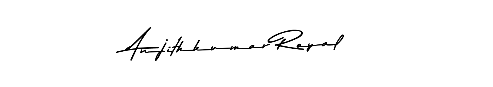 How to make Anjithkumar Royal name signature. Use Asem Kandis PERSONAL USE style for creating short signs online. This is the latest handwritten sign. Anjithkumar Royal signature style 9 images and pictures png