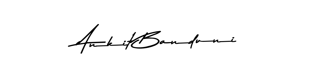 How to make Ankit Banduni name signature. Use Asem Kandis PERSONAL USE style for creating short signs online. This is the latest handwritten sign. Ankit Banduni signature style 9 images and pictures png