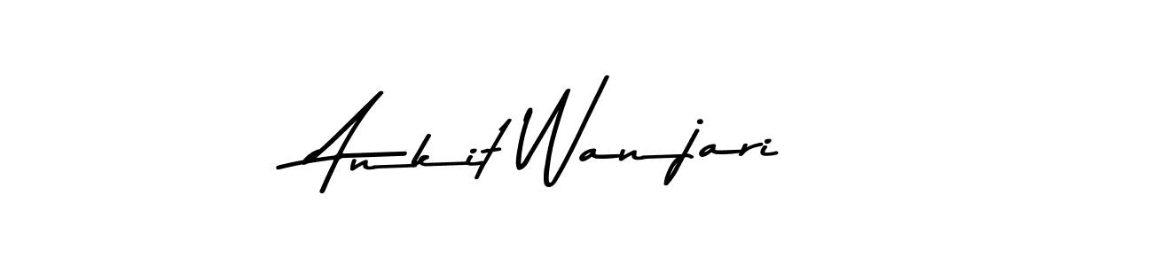 How to make Ankit Wanjari name signature. Use Asem Kandis PERSONAL USE style for creating short signs online. This is the latest handwritten sign. Ankit Wanjari signature style 9 images and pictures png