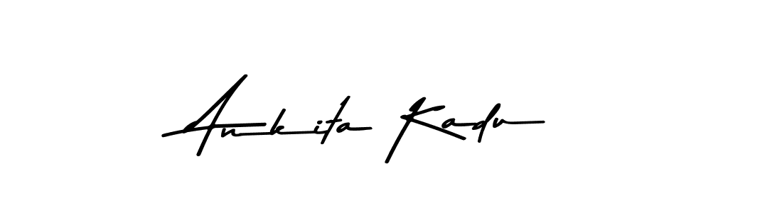 How to make Ankita Kadu name signature. Use Asem Kandis PERSONAL USE style for creating short signs online. This is the latest handwritten sign. Ankita Kadu signature style 9 images and pictures png