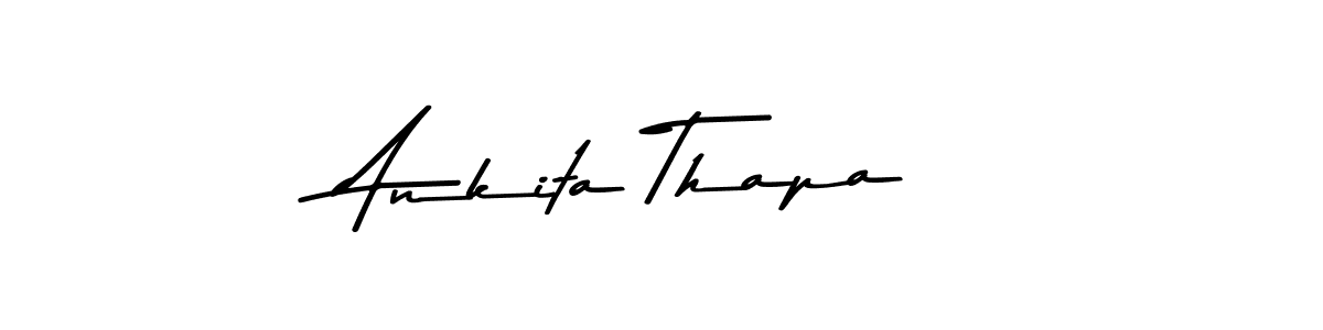 The best way (Asem Kandis PERSONAL USE) to make a short signature is to pick only two or three words in your name. The name Ankita Thapa include a total of six letters. For converting this name. Ankita Thapa signature style 9 images and pictures png