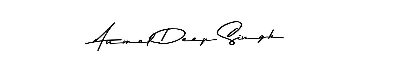 How to make Anmol Deep Singh name signature. Use Asem Kandis PERSONAL USE style for creating short signs online. This is the latest handwritten sign. Anmol Deep Singh signature style 9 images and pictures png