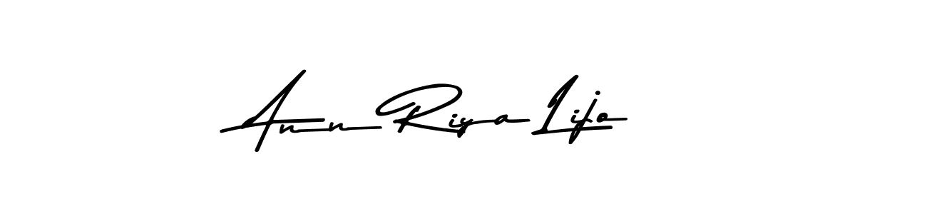 How to make Ann Riya Lijo name signature. Use Asem Kandis PERSONAL USE style for creating short signs online. This is the latest handwritten sign. Ann Riya Lijo signature style 9 images and pictures png