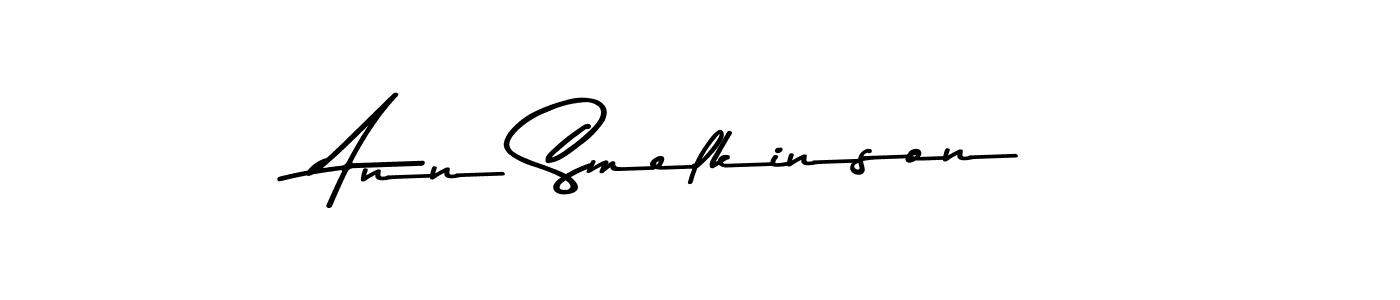 Create a beautiful signature design for name Ann Smelkinson. With this signature (Asem Kandis PERSONAL USE) fonts, you can make a handwritten signature for free. Ann Smelkinson signature style 9 images and pictures png