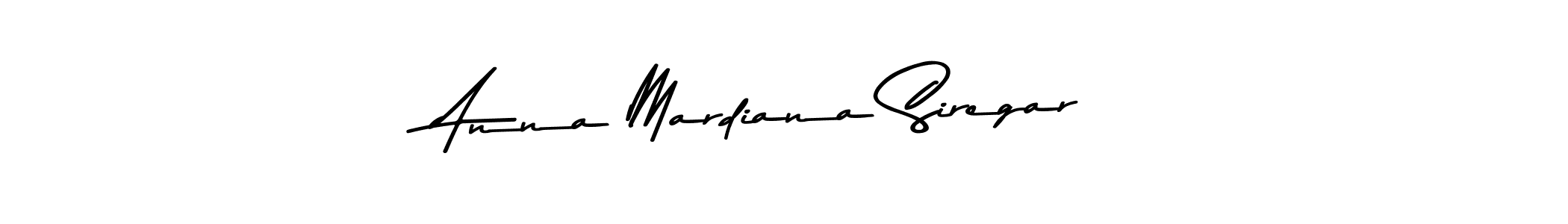 Create a beautiful signature design for name Anna Mardiana Siregar. With this signature (Asem Kandis PERSONAL USE) fonts, you can make a handwritten signature for free. Anna Mardiana Siregar signature style 9 images and pictures png