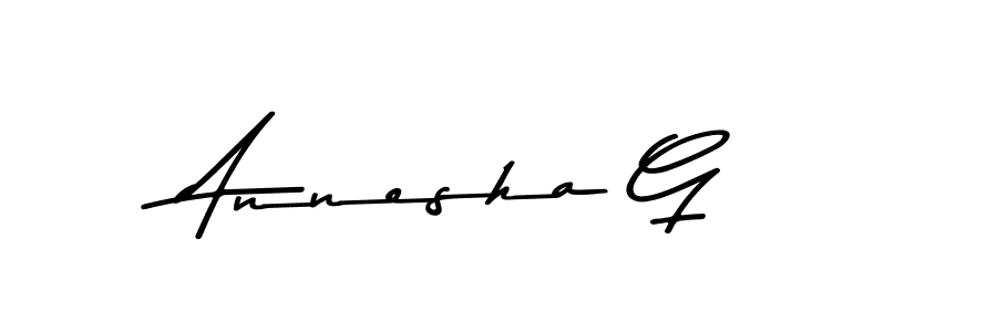 How to make Annesha G name signature. Use Asem Kandis PERSONAL USE style for creating short signs online. This is the latest handwritten sign. Annesha G signature style 9 images and pictures png