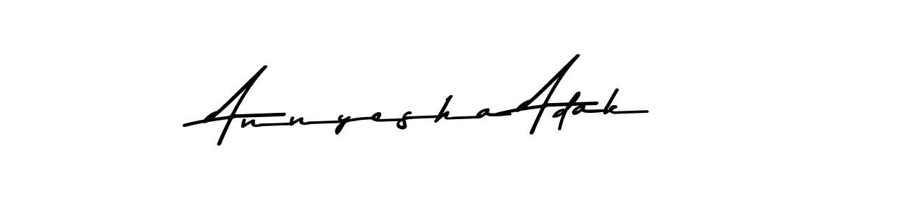 You should practise on your own different ways (Asem Kandis PERSONAL USE) to write your name (Annyesha Adak) in signature. don't let someone else do it for you. Annyesha Adak signature style 9 images and pictures png