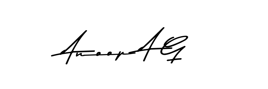The best way (Asem Kandis PERSONAL USE) to make a short signature is to pick only two or three words in your name. The name Anoop A G include a total of six letters. For converting this name. Anoop A G signature style 9 images and pictures png