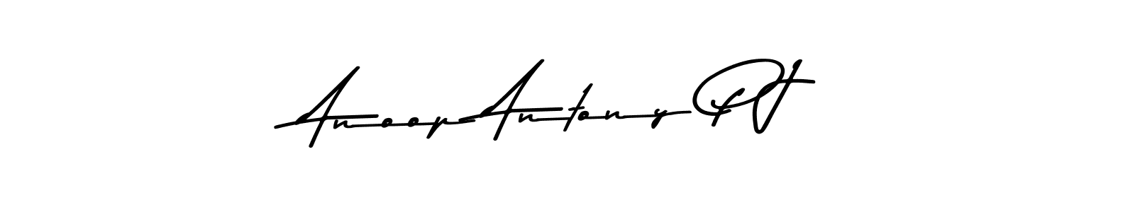 Create a beautiful signature design for name Anoop Antony P J. With this signature (Asem Kandis PERSONAL USE) fonts, you can make a handwritten signature for free. Anoop Antony P J signature style 9 images and pictures png