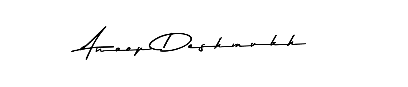 How to make Anoop Deshmukh name signature. Use Asem Kandis PERSONAL USE style for creating short signs online. This is the latest handwritten sign. Anoop Deshmukh signature style 9 images and pictures png