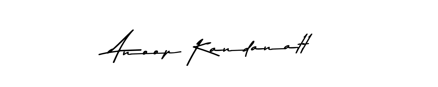 How to make Anoop Kandanatt name signature. Use Asem Kandis PERSONAL USE style for creating short signs online. This is the latest handwritten sign. Anoop Kandanatt signature style 9 images and pictures png