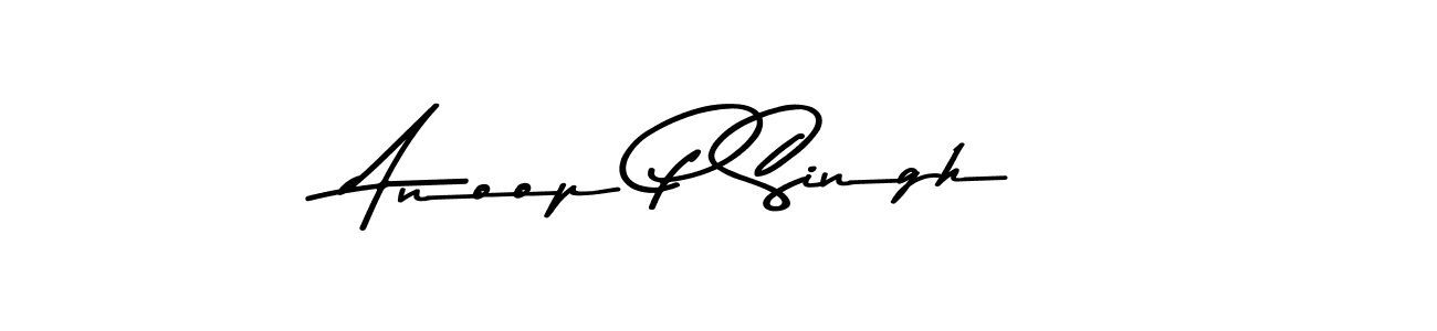 How to make Anoop P Singh name signature. Use Asem Kandis PERSONAL USE style for creating short signs online. This is the latest handwritten sign. Anoop P Singh signature style 9 images and pictures png