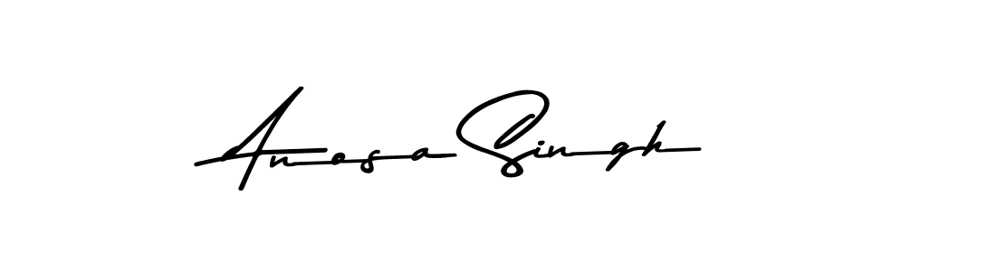 Create a beautiful signature design for name Anosa Singh. With this signature (Asem Kandis PERSONAL USE) fonts, you can make a handwritten signature for free. Anosa Singh signature style 9 images and pictures png