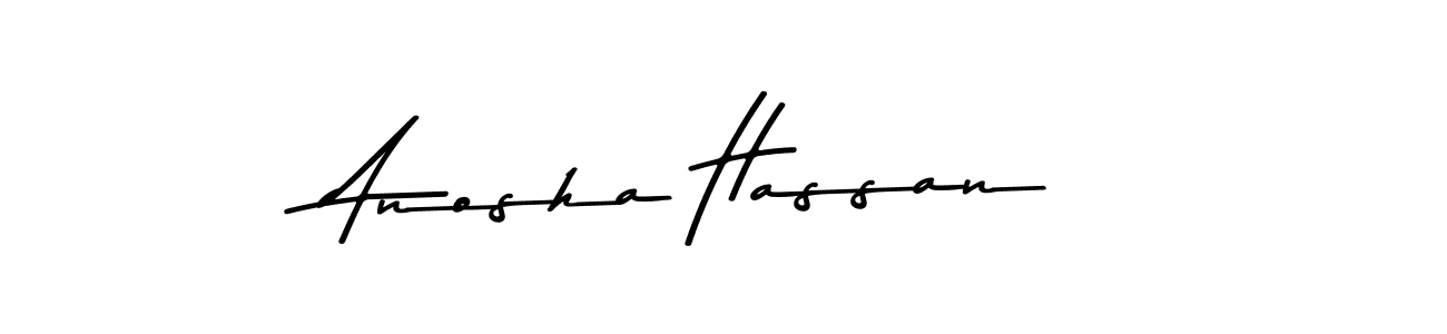 The best way (Asem Kandis PERSONAL USE) to make a short signature is to pick only two or three words in your name. The name Anosha Hassan include a total of six letters. For converting this name. Anosha Hassan signature style 9 images and pictures png