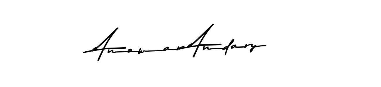 The best way (Asem Kandis PERSONAL USE) to make a short signature is to pick only two or three words in your name. The name Anowar Andary include a total of six letters. For converting this name. Anowar Andary signature style 9 images and pictures png