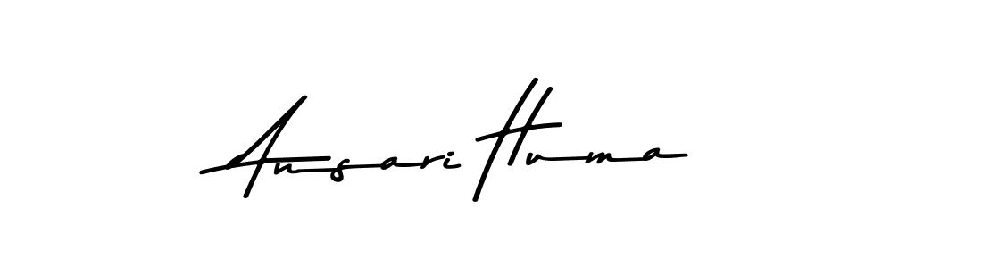 Make a beautiful signature design for name Ansari Huma. With this signature (Asem Kandis PERSONAL USE) style, you can create a handwritten signature for free. Ansari Huma signature style 9 images and pictures png