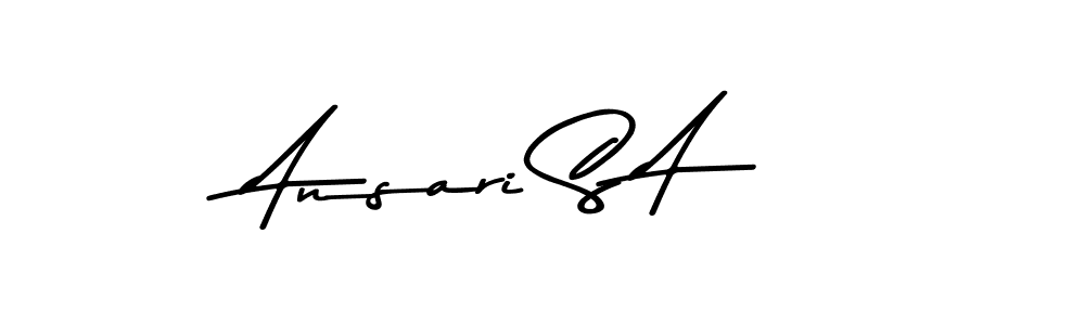 Make a beautiful signature design for name Ansari S A. Use this online signature maker to create a handwritten signature for free. Ansari S A signature style 9 images and pictures png