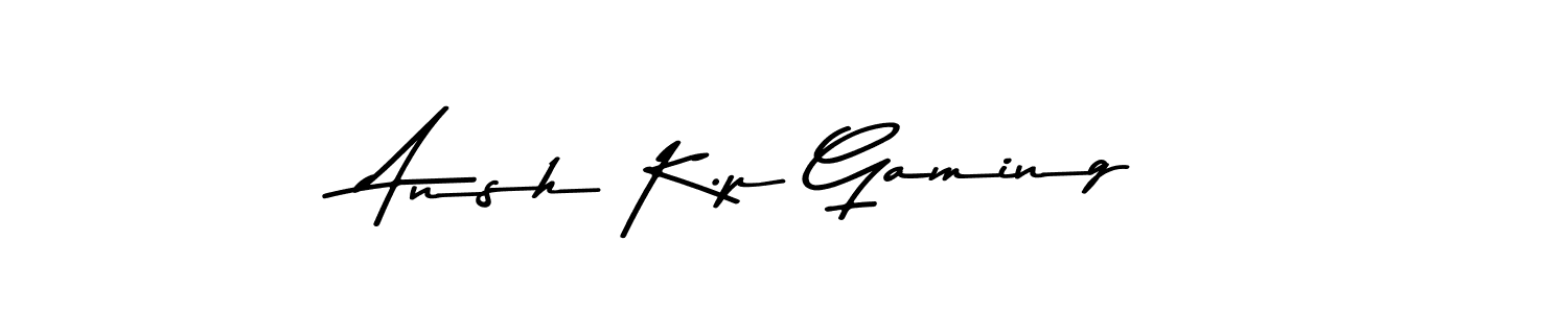 Make a beautiful signature design for name Ansh K.p Gaming. With this signature (Asem Kandis PERSONAL USE) style, you can create a handwritten signature for free. Ansh K.p Gaming signature style 9 images and pictures png