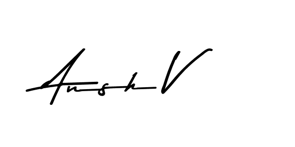 Create a beautiful signature design for name Ansh V. With this signature (Asem Kandis PERSONAL USE) fonts, you can make a handwritten signature for free. Ansh V signature style 9 images and pictures png