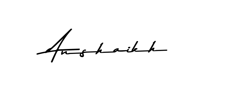 How to make Anshaikh name signature. Use Asem Kandis PERSONAL USE style for creating short signs online. This is the latest handwritten sign. Anshaikh signature style 9 images and pictures png