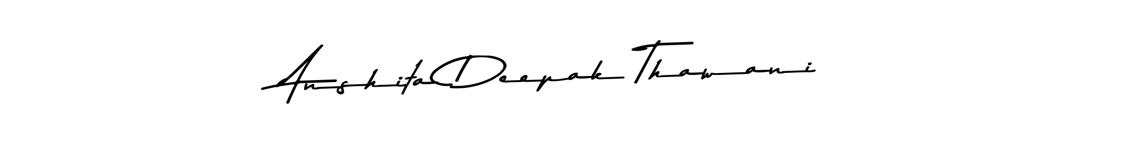 How to make Anshita Deepak Thawani name signature. Use Asem Kandis PERSONAL USE style for creating short signs online. This is the latest handwritten sign. Anshita Deepak Thawani signature style 9 images and pictures png