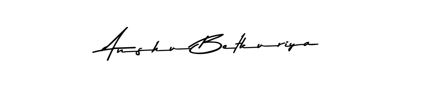 Create a beautiful signature design for name Anshu Betkuriya. With this signature (Asem Kandis PERSONAL USE) fonts, you can make a handwritten signature for free. Anshu Betkuriya signature style 9 images and pictures png