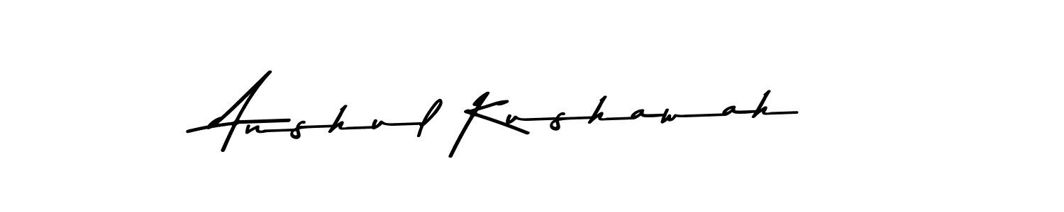 How to make Anshul Kushawah name signature. Use Asem Kandis PERSONAL USE style for creating short signs online. This is the latest handwritten sign. Anshul Kushawah signature style 9 images and pictures png
