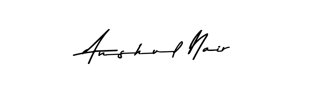 The best way (Asem Kandis PERSONAL USE) to make a short signature is to pick only two or three words in your name. The name Anshul Nair include a total of six letters. For converting this name. Anshul Nair signature style 9 images and pictures png