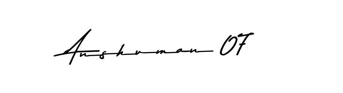 Make a beautiful signature design for name Anshuman 07. With this signature (Asem Kandis PERSONAL USE) style, you can create a handwritten signature for free. Anshuman 07 signature style 9 images and pictures png