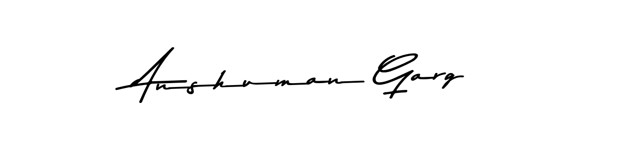 How to make Anshuman Garg name signature. Use Asem Kandis PERSONAL USE style for creating short signs online. This is the latest handwritten sign. Anshuman Garg signature style 9 images and pictures png