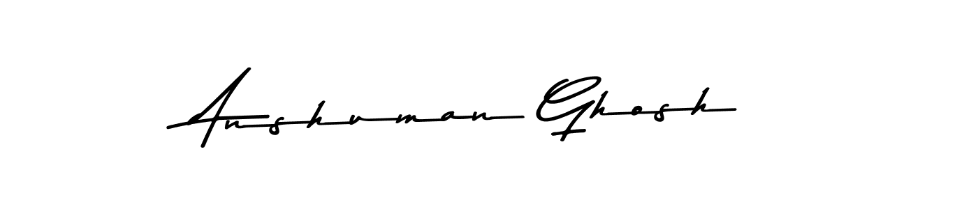 How to make Anshuman Ghosh name signature. Use Asem Kandis PERSONAL USE style for creating short signs online. This is the latest handwritten sign. Anshuman Ghosh signature style 9 images and pictures png