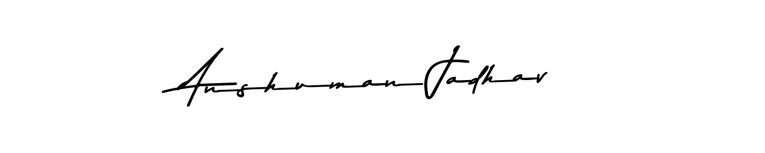 How to make Anshuman Jadhav name signature. Use Asem Kandis PERSONAL USE style for creating short signs online. This is the latest handwritten sign. Anshuman Jadhav signature style 9 images and pictures png