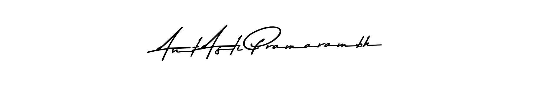 How to make Ant Asti Pramarambh name signature. Use Asem Kandis PERSONAL USE style for creating short signs online. This is the latest handwritten sign. Ant Asti Pramarambh signature style 9 images and pictures png