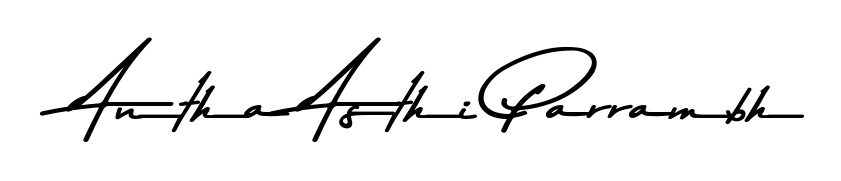 Discover the perfect balance of readability and style for Antha Asthi Parrambh with Asem Kandis PERSONAL USE font. Create your dream signature today. Antha Asthi Parrambh signature style 9 images and pictures png