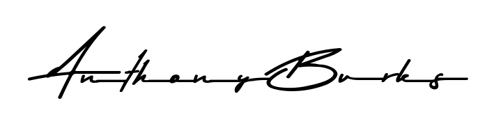 Create your official email sign-off with Anthony Burks name in Asem Kandis PERSONAL USE style. Crisp, clean, and perfectly legible across all screens. Anthony Burks signature style 9 images and pictures png