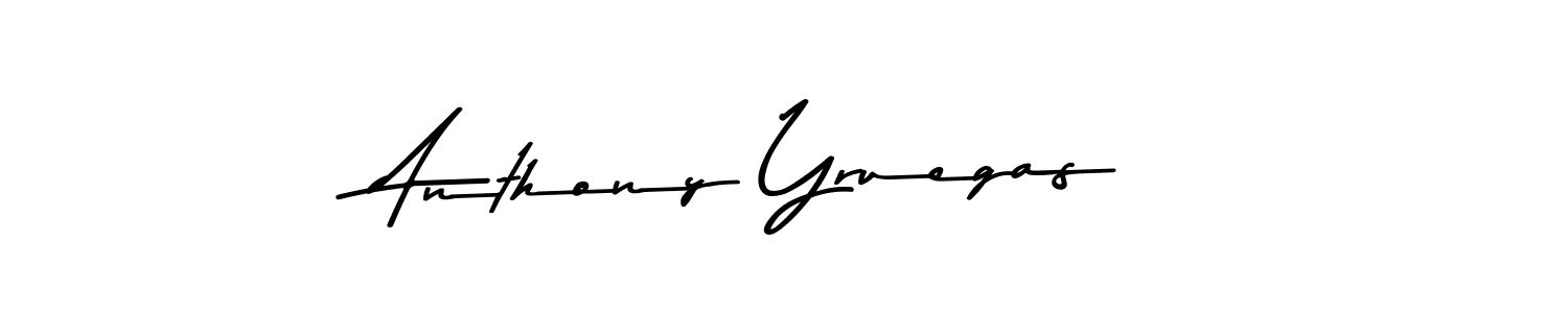 How to make Anthony Yruegas name signature. Use Asem Kandis PERSONAL USE style for creating short signs online. This is the latest handwritten sign. Anthony Yruegas signature style 9 images and pictures png