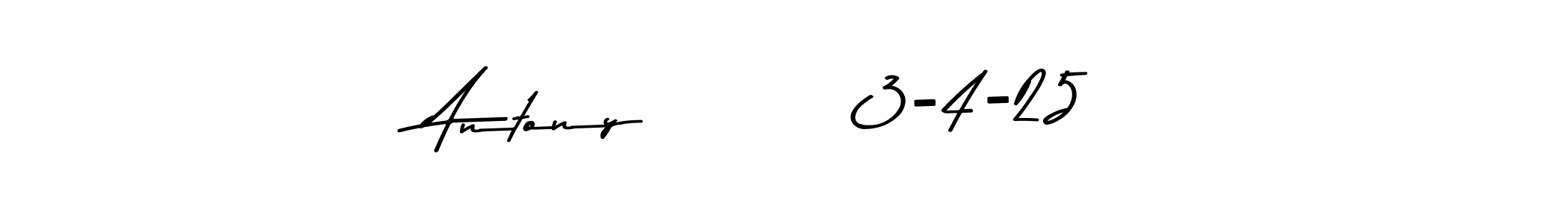 Use a signature maker to create a handwritten signature online. With this signature software, you can design (Asem Kandis PERSONAL USE) your own signature for name Antony         3-4-25. Antony         3-4-25 signature style 9 images and pictures png