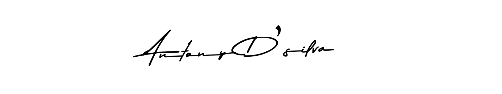 How to make Antony D’silva name signature. Use Asem Kandis PERSONAL USE style for creating short signs online. This is the latest handwritten sign. Antony D’silva signature style 9 images and pictures png