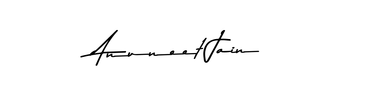 How to make Anuneet Jain name signature. Use Asem Kandis PERSONAL USE style for creating short signs online. This is the latest handwritten sign. Anuneet Jain signature style 9 images and pictures png