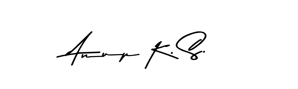 The best way (Asem Kandis PERSONAL USE) to make a short signature is to pick only two or three words in your name. The name Anup K. S. include a total of six letters. For converting this name. Anup K. S. signature style 9 images and pictures png