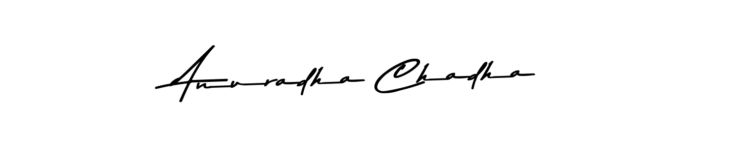 Design your own signature with our free online signature maker. With this signature software, you can create a handwritten (Asem Kandis PERSONAL USE) signature for name Anuradha Chadha. Anuradha Chadha signature style 9 images and pictures png