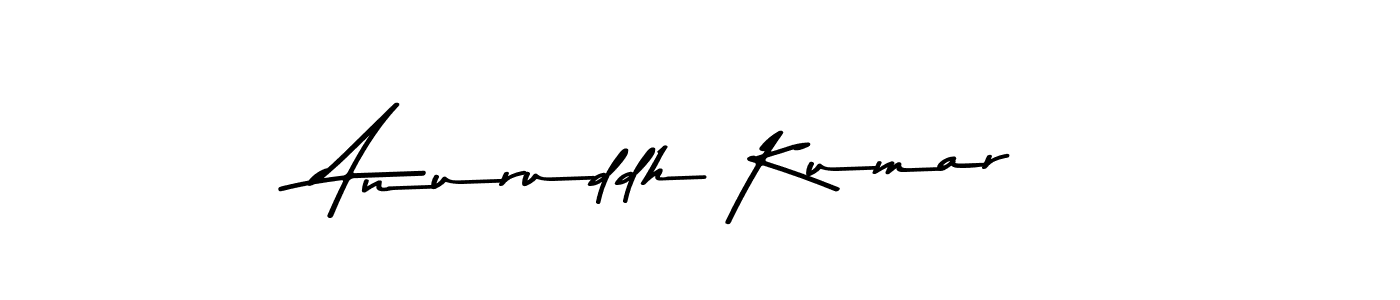 How to make Anuruddh Kumar name signature. Use Asem Kandis PERSONAL USE style for creating short signs online. This is the latest handwritten sign. Anuruddh Kumar signature style 9 images and pictures png